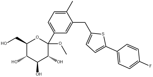 D-Glucopyranoside, Methyl 1-C-[3-[[5-(4-fluorophenyl)-2-thienyl]Methyl]-4-Methylphenyl]- Structure