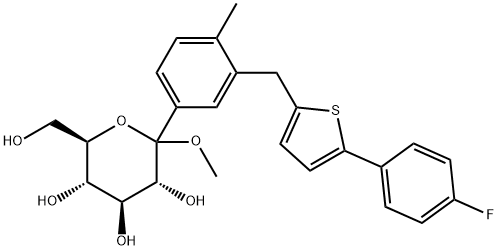 (2S,3R,4S,5S,6R)-2-(3-((5-(4-FLUOROPHENYL)THIOPHEN-2-YL)METHYL)-,1030825-21-8,结构式