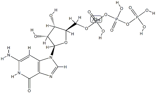 [[[(2R,3R,4R,5R)-5-(3-amino-5-oxo-4,7,9-triazabicyclo[4.3.0]nona-2,7,1 0-trien-9-yl)-3,4-dihydroxy-oxolan-2-yl]methoxy-hydroxy-phosphoryl]oxy -hydroxy-phosphoryl]oxyphosphonic acid Structure