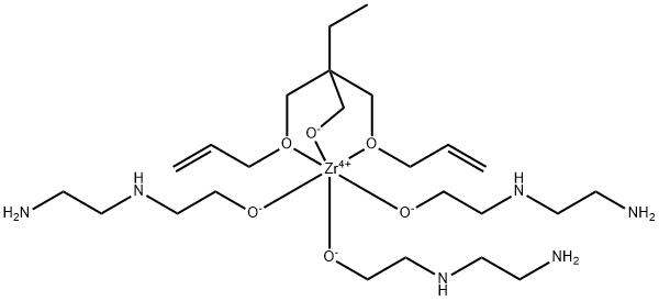 Zirconium, tris2-(2-aminoethyl)aminoethanolato-.kappa.O2,2-bis(2-propenyloxy-.kappa.O)methyl-1-butanolato-.kappa.O-, (OC-6-22)- Structure