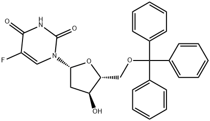 2'-デオキシ-5-フルオロ-5'-O-(トリフェニルメチル)ウリジン 化学構造式