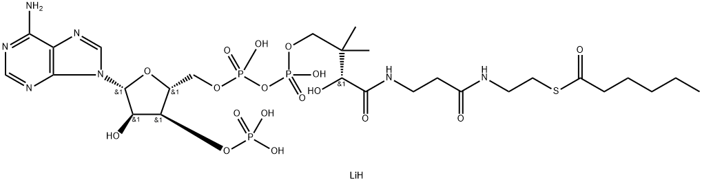 ヘキサノイルコエンザイムA 三リチウム塩 水和物 化学構造式