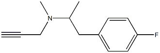 2-(4-フルオロフェニル)-1,N-ジメチル-N-(2-プロピニル)エタンアミン 化学構造式