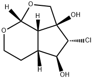 (2aS,4aβ,7aβ,7bβ)-ヘキサヒドロ-3α-クロロ-2H-1,7-ジオキサシクロペンタ[cd]インデン-2aβ,4β(3H)-ジオール 化学構造式