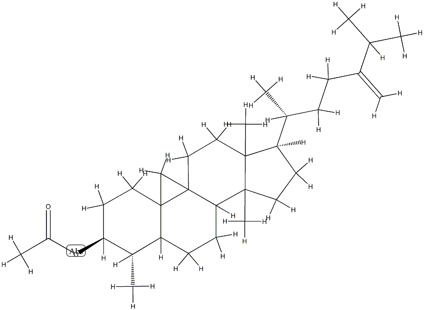 4α,14-Dimethyl-9β,19-cyclo-5α-ergost-24(28)-en-3β-ol acetate Structure