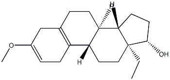 (±)-13-エチル-3-メトキシゴナ-2,5(10)-ジエン-17β-オール 化学構造式