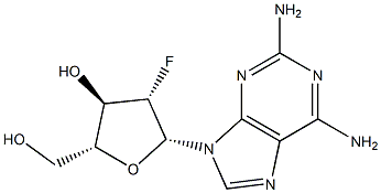 9H-Purine-2,6-diamine, 9-(2-deoxy-2-fluoro-β-D-arabinofuranosyl)- Structure
