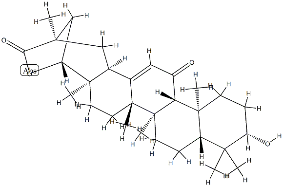 3β,22β-Dihydroxy-11-oxoolean-12-en-30-oic acid γ-lactone Struktur