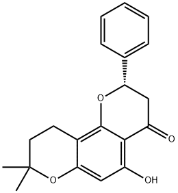 (S)-2,3,9,10-四氢-5-羟基-8,8-二甲基-2-苯基-4H,8H-苯并[1,2-B:3,4-B']二吡喃-4-酮,104055-79-0,结构式