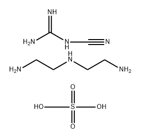 Guanidine, N-cyano-, polymer with N-(2-aminoethyl)-1,2-ethanediamine, sulfate Structure