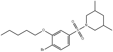 1-(4-bromo-3-pentoxyphenyl)sulfonyl-3,5-dimethylpiperidine Struktur