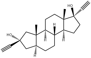 (17R)-2-エチニル-A-ノル-5α-プレグナ-20-イン-2α,17-ジオール 化学構造式