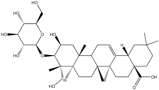 贝萼皂苷元-3- O-Β-D-吡喃葡萄糖苷, 104513-86-2, 结构式