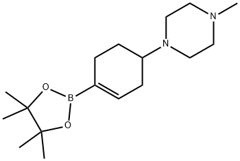 1-甲基-4-(4-(4,4,5,5-四甲基-1,3,2-二氧硼杂环戊烷-2-基)环己-3-烯-1-基)哌嗪 结构式