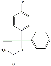 1-(p-ブロモフェニル)-1-フェニル-2-プロピン-1-オール=カルバマート 化学構造式