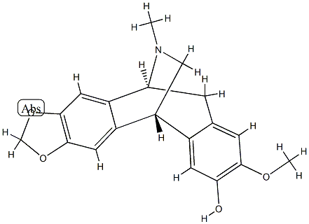 (5R)-10,11-ジヒドロ-7-メトキシ-13-メチル-11,5-(イミノメタノ)-5H-ベンゾ[4,5]シクロヘプタ[1,2-f]-1,3-ベンゾジオキソール-8-オール 化学構造式
