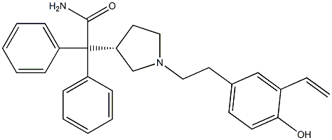 (3S)-1-[2-(3-Ethenyl-4-hydroxyphenyl)ethyl]-α,α-diphenyl-3-pyrrolidineacetaMide 化学構造式