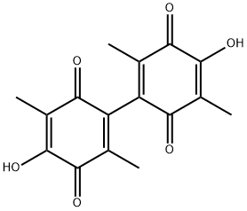 4,4'-Dihydroxy-2,2',5,5'-tetramethyl-1,1'-bi[1,4-cyclohexadiene]-3,3',6,6'-tetrone 结构式