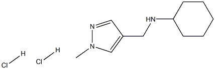 N-[(1-甲基-1H-吡唑-4-基)甲基]环己胺二盐酸盐, 1049752-52-4, 结构式
