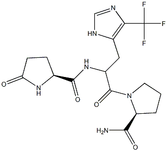 5-オキソ-L-Pro-5-(トリフルオロメチル)-L-His-L-Pro-NH2 化学構造式