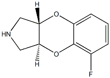 (3aS,9aS)-2,3,3a,9a-テトラヒドロ-5-フルオロ-1H-[1,4]ベンゾジオキシノ[2,3-c]ピロール 化学構造式