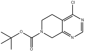 4-クロロ-5,6-ジヒドロピリド[3,4-D]ピリミジン-7(8H)-カルボン酸TERT-ブチルチル 化学構造式