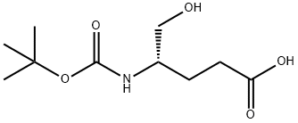 (S)-4-((叔丁氧基羰基)氨基)-5-羟基戊酸, 105464-42-4, 结构式