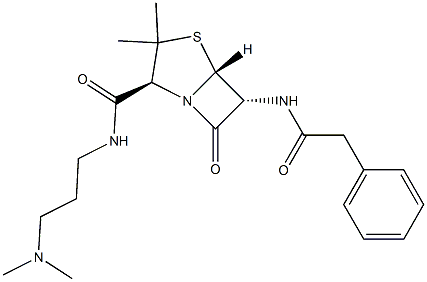 N-(3-dimethylaminopropyl)benzylpenicillinamide 结构式