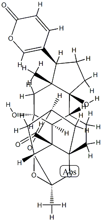1β,3β,5-[(R)-エチリジントリス(オキシ)]-11α,14-ジヒドロキシ-19-オキソ-5β-ブファ-20,22-ジエノリド 化学構造式