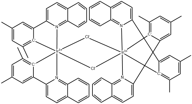 二Μ-氯四[2,4-二甲基-6-(2-喹啉基-KN)苯基-KC]二铱 结构式