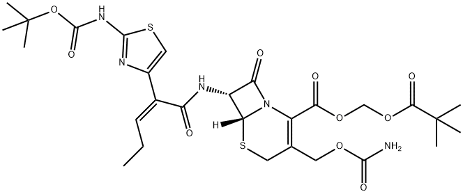 (tert-Butoxycarbonyl)oxycefcapene pivoxil 化学構造式