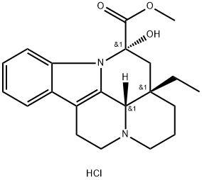 methyl (3alpha,14beta,16alpha)-14,15-dihydro-14-hydroxyeburnamenine-14-carboxylate monohydrochloride Struktur