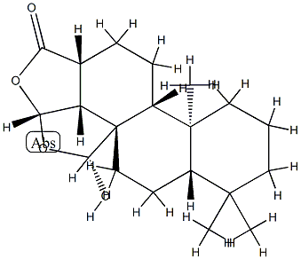 [13α,21R,(-)]-21-ヒドロキシ-4,4-ジメチル-15β,8β-(エポキシメタノ)-16-オキサ-18-ノル-5α-アンドロスタン-17-オン 化学構造式