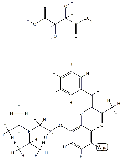 (Z)-3-[5-chloro-2-[2-(dipropan-2-ylamino)ethoxy]phenoxy]-4-phenyl-but- 3-en-2-one, 2,3-dihydroxybutanedioic acid Structure