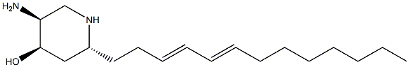 (2R)-5β-アミノ-2α-[(3E,5Z)-3,5-トリデカジエニル]ピペリジン-4β-オール 化学構造式
