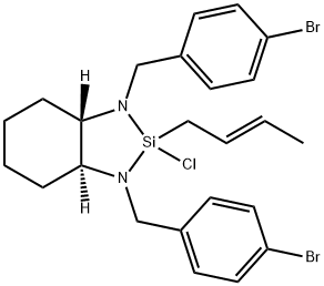 (1S,2S)-(+)-[N,N'-Bis(4-bromobenzyl)-1,2-cyclohexanediamino][(2E)-2-buten-1-yl]chlorosilane, min. 98% Struktur