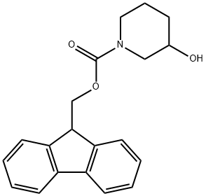 3-ヒドロキシピペリジン-1-カルボン酸(9H-フルオレン-9-イル)メチル 化学構造式
