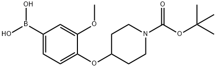 4-(1-BOC-piperidin-4-yloxy)-3-Methoxyphenylboronic Structure