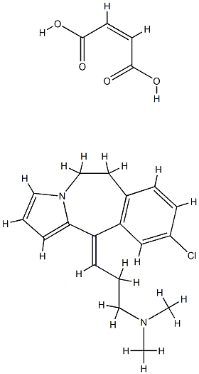 3-(9-chloro-5,6-dihydro-11-H-pyrrolo(2,1-b))(3)benzazepine-11-ylidine-N,N-dimethyl-1-propanaminebutenedioate 结构式