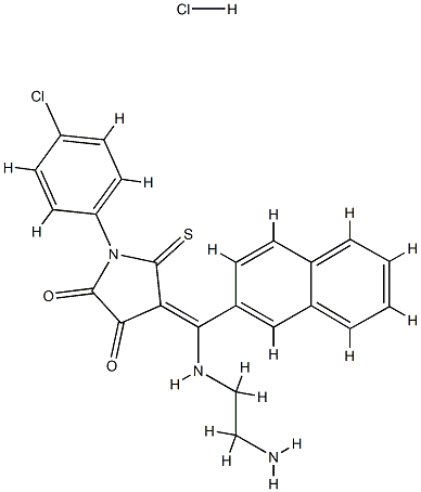 (4E)-4-[(2-aminoethylamino)-naphthalen-2-yl-methylidene]-1-(4-chloroph enyl)-5-sulfanylidene-pyrrolidine-2,3-dione hydrochloride Structure