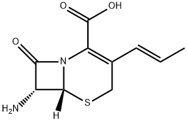 5-Thia-1-azabicyclo[4.2.0]oct-2-ene-2-carboxylic acid, 7-aMino-8-oxo-3-(1E)-1-propenyl-, (6R,7R)- Structure