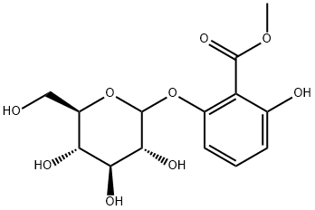 6-(β-D-グルコピラノシル)-サリチル酸メチルエステル 化学構造式