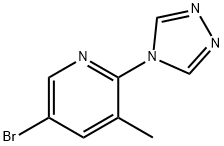 5-ブロモ-3-メチル-2-(4H-1,2,4-トリアゾール-4-イル)ピリジン 化学構造式