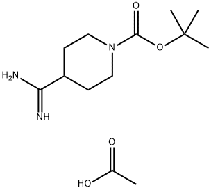 4-氨基甲酰亚胺基哌啶-1-羧酸叔丁酯乙酸酯,1082950-23-9,结构式