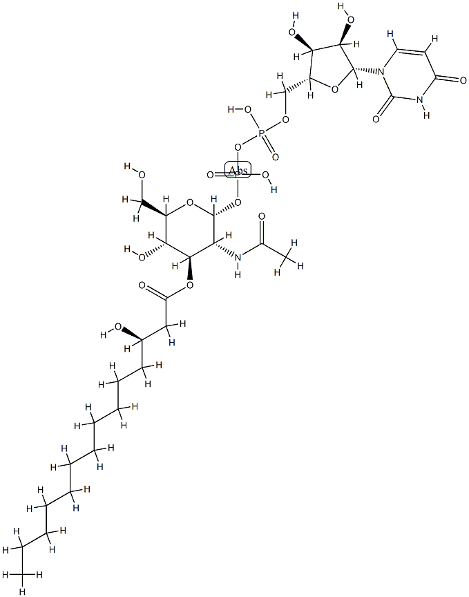 UDP-3-O-(3-hydroxymyristoyl)-N-acetylglucosamine Struktur