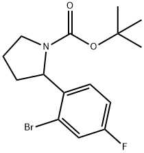 tert-butyl 2-(2-bromo-4-fluorophenyl)pyrrolidine-1-carboxylate Structure