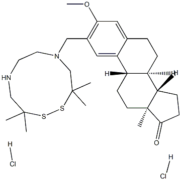 5-(2-methylene estrone 3-methyl ether)-3,3,10,10-tetramethyl-1,2-dithia-5,8-diazabicyclodecane Structure