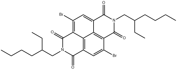 2,6-ジブロモ-N,N'-ビス(2-エチルヘキシル)-1,8:4,5-ナフタレンテトラカルボキシジイミド 化学構造式