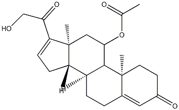 (11β)-11-(Acetyloxy)-20-hydroxy-3-oxo-pregna-4,17(20)-dien-21-al 结构式