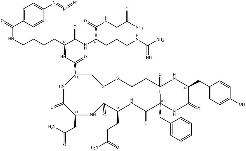 vasotocin, 1-desamino-(4-azidobenzoyl)Lys(7)-Arg(8)-|